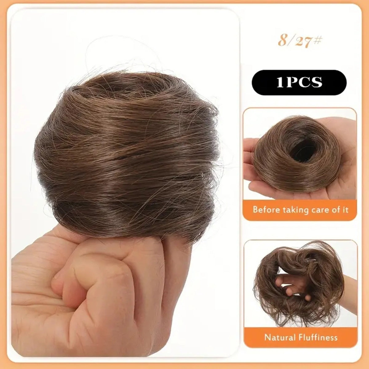 Female Hair Loop Simulation with Fluffy Wig and Rubber Band in 85H88