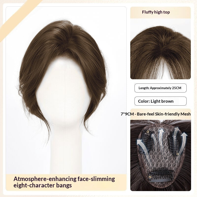 Lightweight Volumizing Faux Bangs and Hairpiece for a Fuller Look in Air bangs natural black