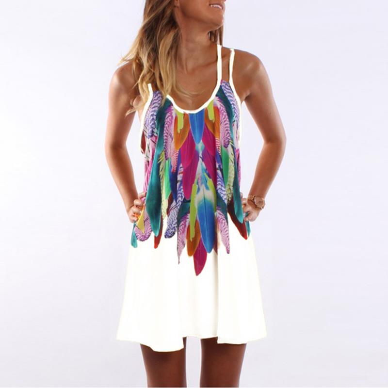 Women Fashion Boho Style Sexy Printed Plus Size Clothing Casual Summer Beach Femme Robe Vestidos Dress in Rose Red
