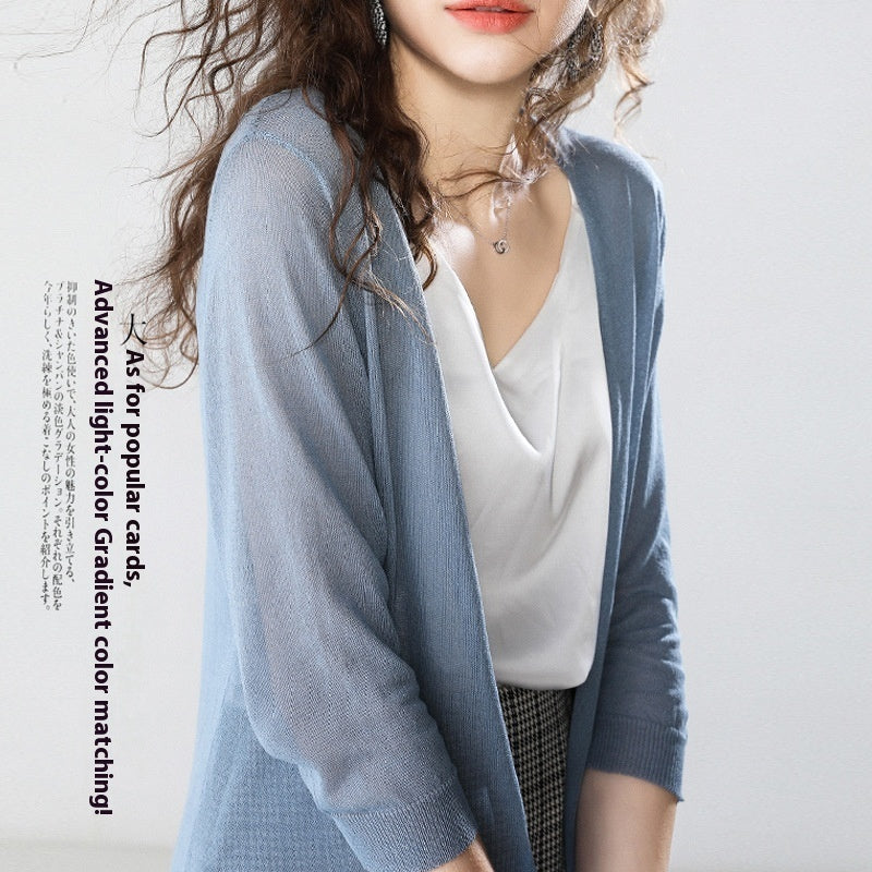 Sun Protection Clothing for Women Mid-length Outer Match Summer Matching Skirt in White