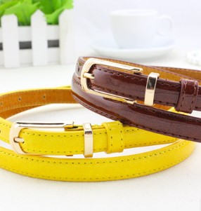 Ms. Special Offer Micro Belts Candy Pin Buckle All-match Multicolor Optional Korean Dress Pants Female in Black