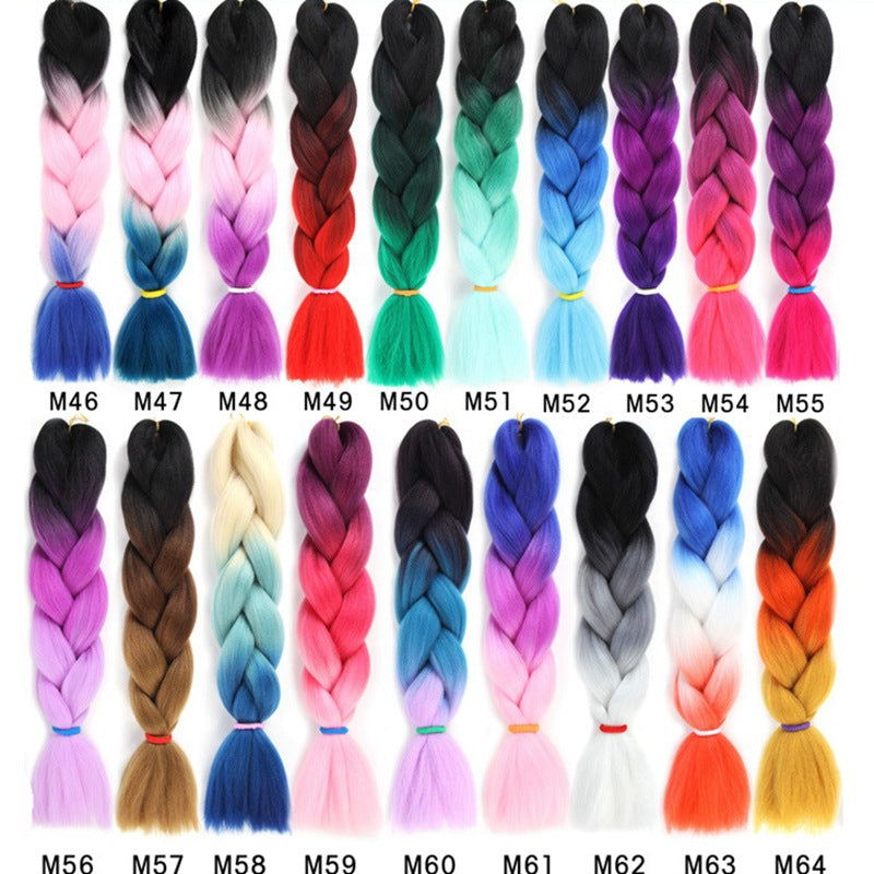 African Dyed Wig Braids Two-tone Ombre Synthetic Dreadlocks in M4
