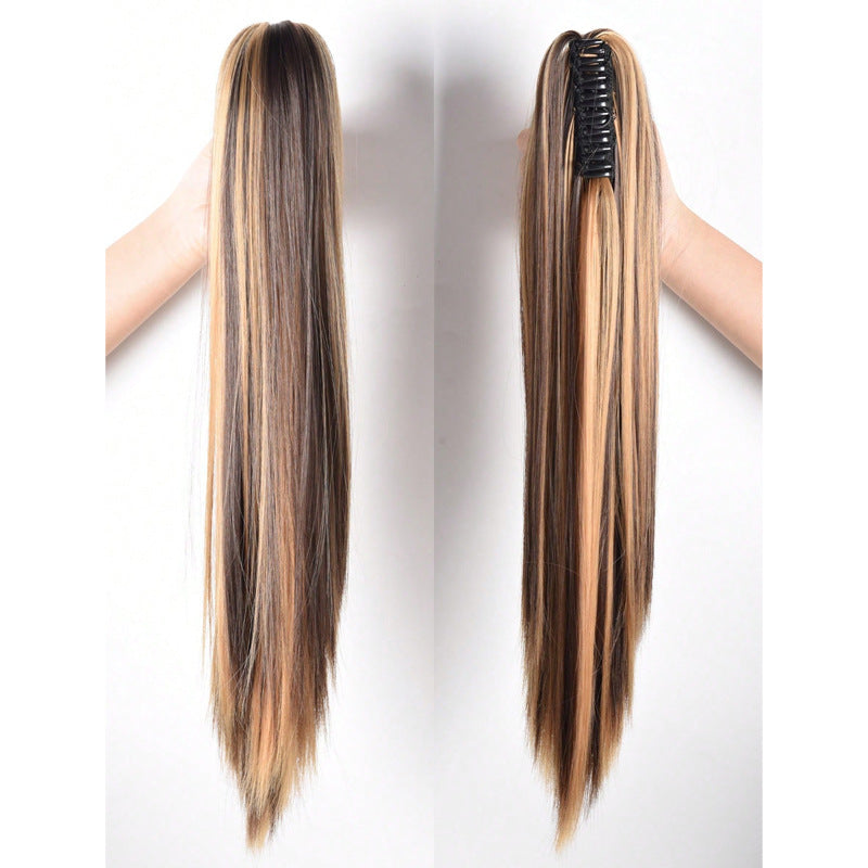 Women's Long Straight Ponytail Wig with Clip-in Medium-length in 103 Style