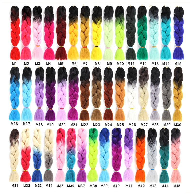 African Dyed Wig Braids Two-tone Ombre Synthetic Dreadlocks in M3