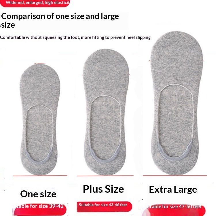 Men's Extra-large Low-cut Invisible Socks, Short Boat in White