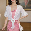 Sun Protection Clothing for Women Thin Coat in White Separate Top
