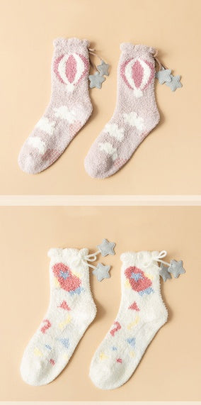 Winter Thick Women's Socks Japanese Sweet Girl Coral Fleece