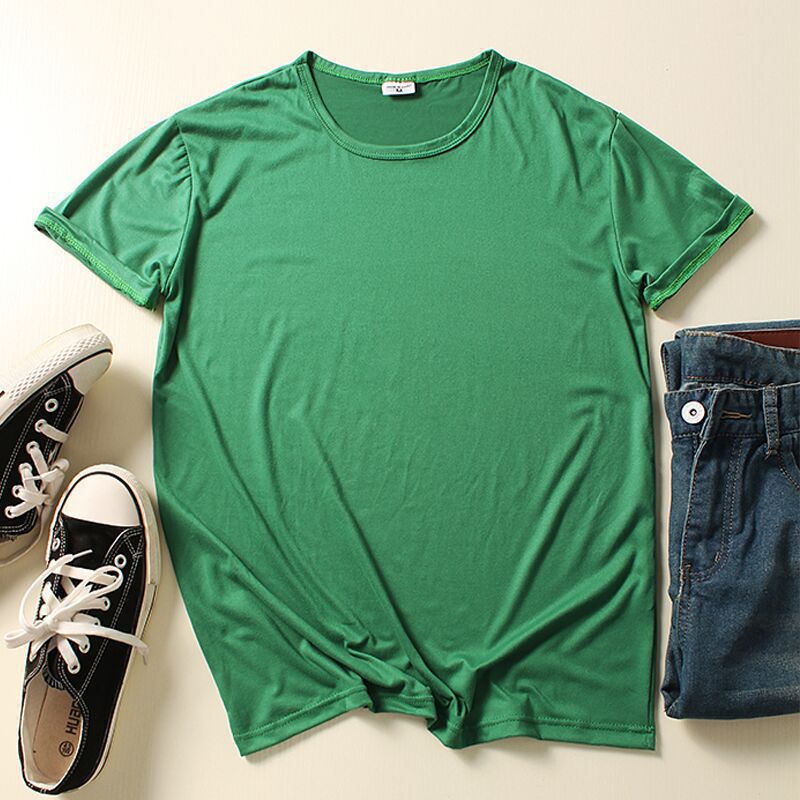 Summer Clothing Crew-neck Blank T-shirts for Men and Women in Pink