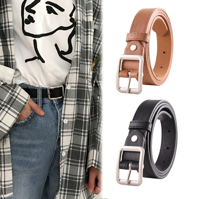 Korean Style Women's Belt Retro Simple All-match in White