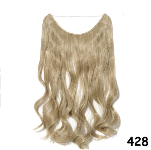S-noilite 20 Inches Invisible Wire No Clips in Hair Extensions Secret Fish Line Hairpieces Silky Straight Synthetic