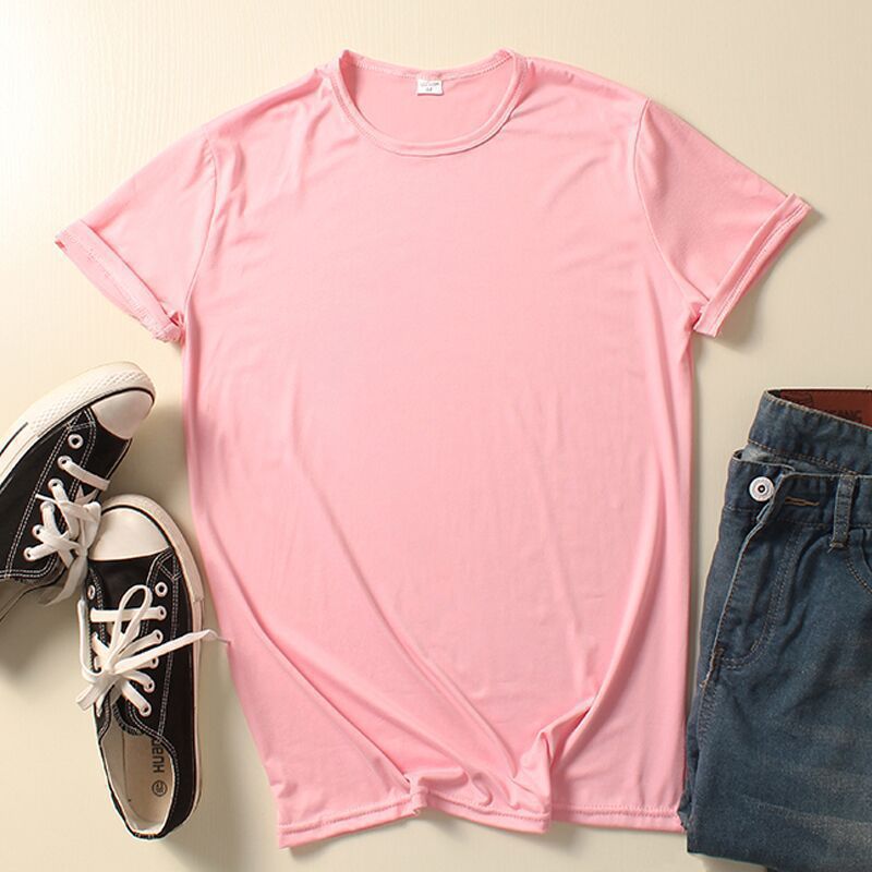 Summer Clothing Crew-neck Blank T-shirts for Men and Women in White
