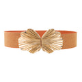 New Elasticated Belt with Pearlescent Fine Shine Elastic Metal Shell Buttonhead Fashion Street Photo Waist Accessories