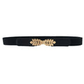 Leaf Elastic Fashion All Match Belt in Black