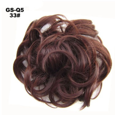 New Trendy Design Women Wavy Curly Messy Hair Bun Synthetic in 24T613colors