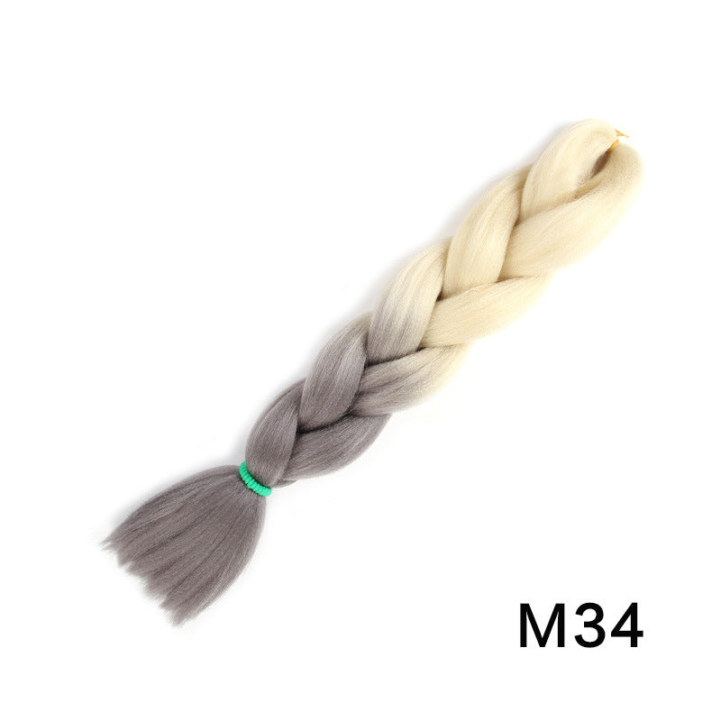 African Dyed Wig Braids Two-tone Ombre Synthetic Dreadlocks in M38