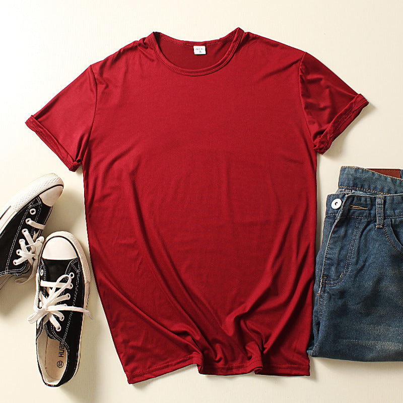 Summer Clothing Crew-neck Blank T-shirts for Men and Women in White