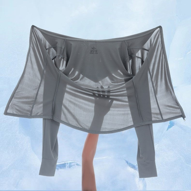 Sun Protection Clothing For Women Ice Silk Thin in Elegant White