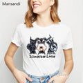 Summer Women's Clothing Schnauzer Dog Printed Wear Clothes T-shirt Women in H2057
