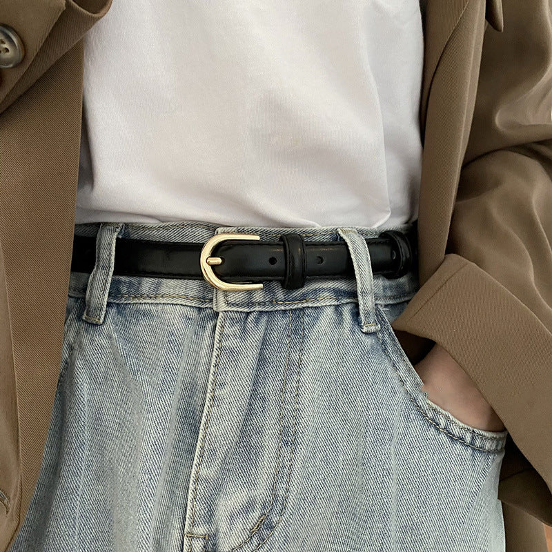 Super Easy To Match Soft Leather Belt Simple And Advanced in Camel