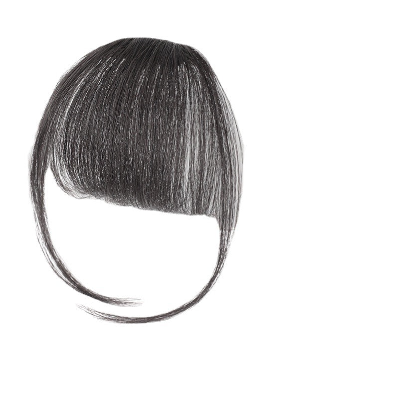 3d Fake Bangs Natural Forehead French Seamless Wig Piece in Light Brown