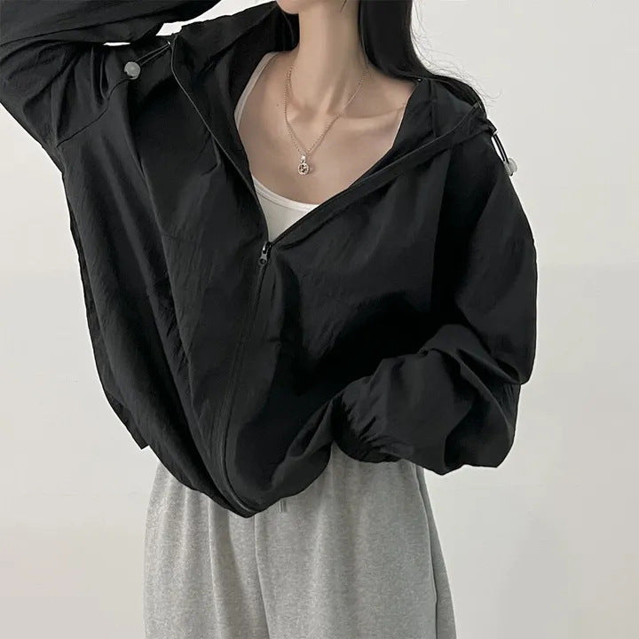 Sun Protection Clothing for Women Summer Spring Thin Breathable Jacket in 303A White