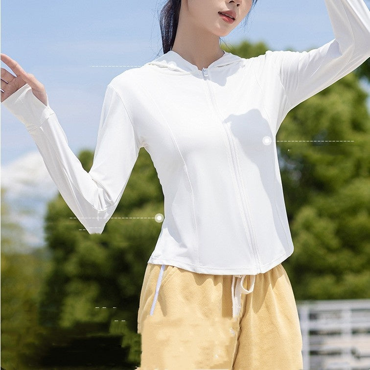 Sun Protection Clothing For Women Ice Silk Thin in Cherry Blossom Powder