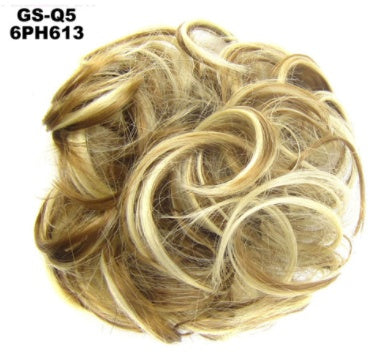 New Trendy Design Women Wavy Curly Messy Hair Bun Synthetic in 1colors