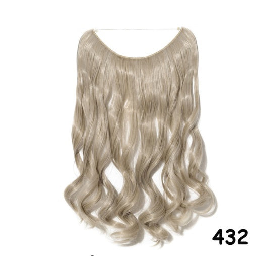 S-noilite 20 Inches Invisible Wire No Clips in Hair Extensions Secret Fish Line Hairpieces Silky Straight Synthetic in 896