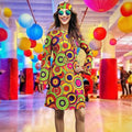 Vintage Hippie Clothing Print Women Dress in Vintage Skirt 2