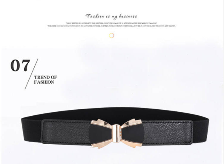 Women's Elastic Waistband Fashion Stretch in A014 Black 3l Cm