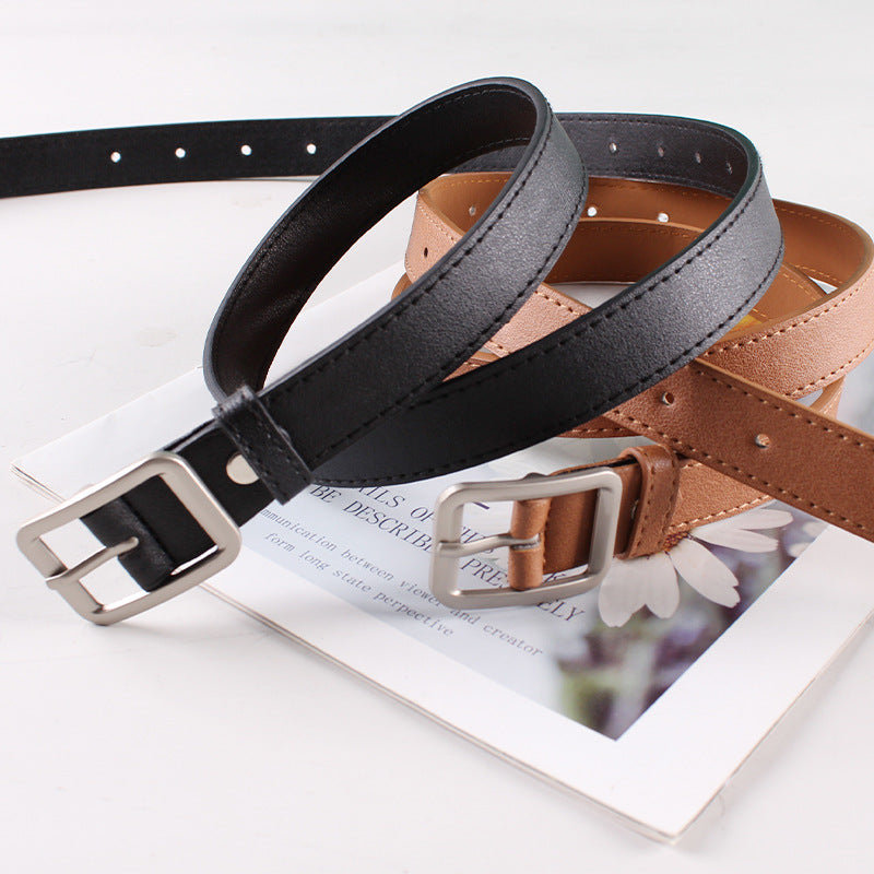 Korean Style Women's Belt Retro Simple All-match in Camel