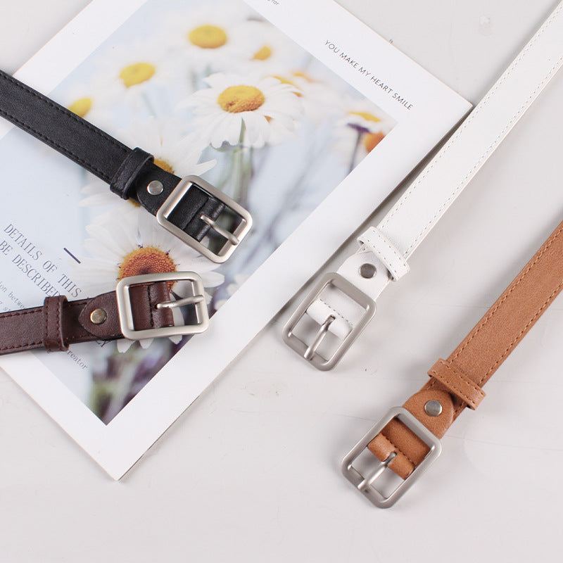 Korean Style Women's Belt Retro Simple All-match in Black