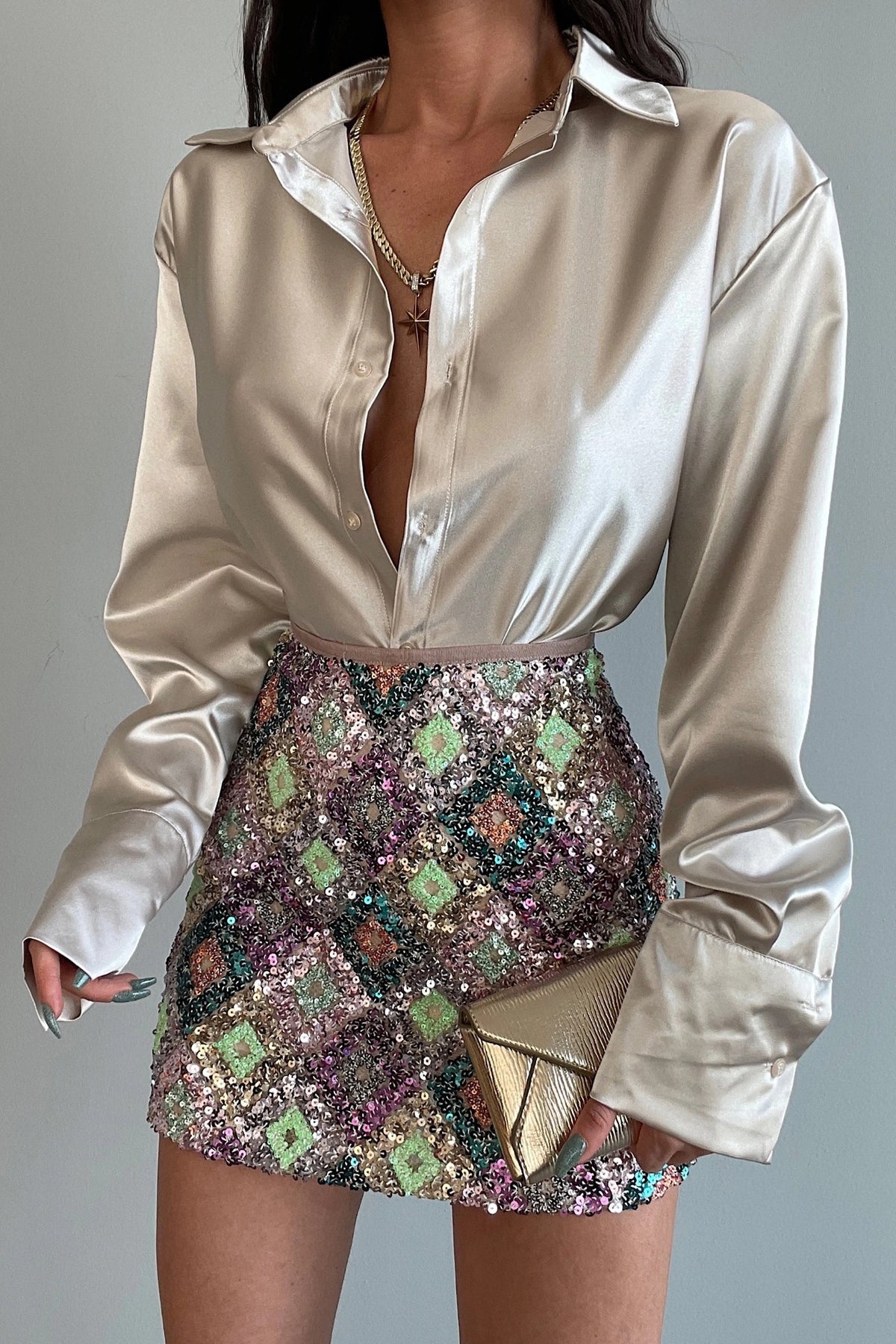 Single-breasted Long Sleeve Lapel Shirt Sexy Women Clothing in White