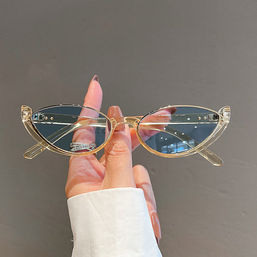 Cat Eye Sunglasses Women Fashion Trending in Beige Frame Dried