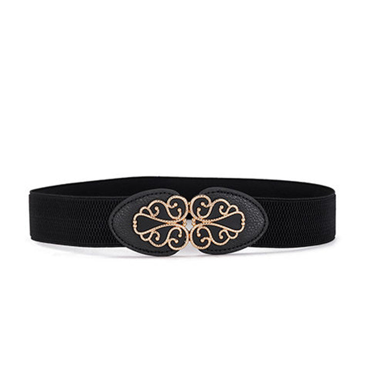 Women's Elastic Waistband Fashion Stretch in A014 Black 3l Cm
