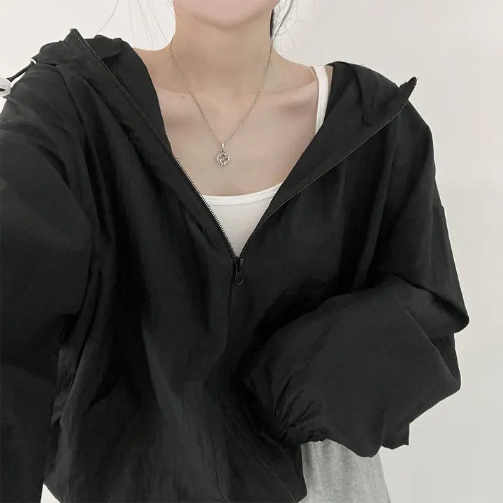 Sun Protection Clothing for Women Summer Spring Thin Breathable Jacket in 303A White