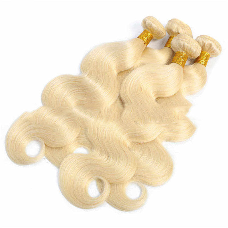 Simulated Human Hair Body Wave Curtain 613 Wig Snake Wavy High Temperature Silk in Light gold