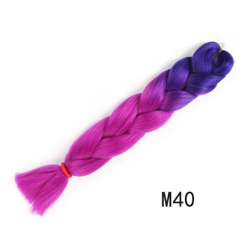 African Dyed Wig Braids Two-tone Ombre Synthetic Dreadlocks in M44