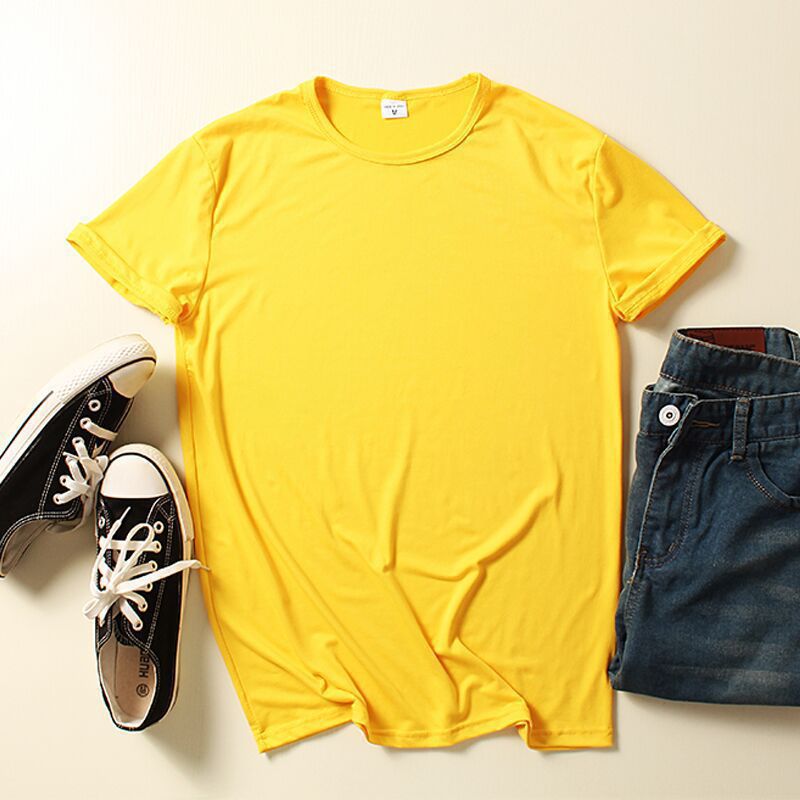 Summer Clothing Crew-neck Blank T-shirts for Men and Women in Pink