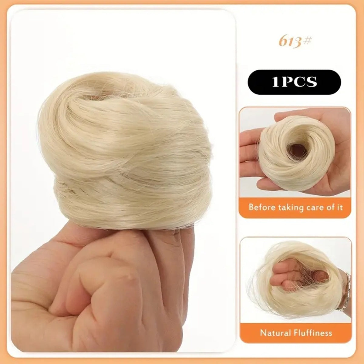 Female Hair Loop Simulation with Fluffy Wig and Rubber Band