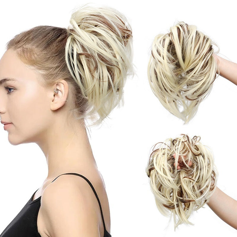 European American Style Messy Hair Wig - Natural Looking Synthetic Fiber Hairpiece for Daily Wear Casual Outfit