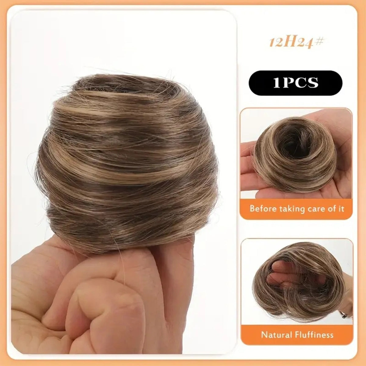 Female Hair Loop Simulation with Fluffy Wig and Rubber Band