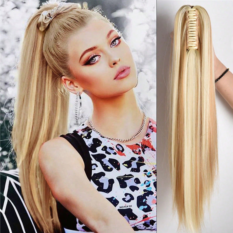 Women's Long Straight Ponytail Wig with Clip-in Medium-length in 103 Style