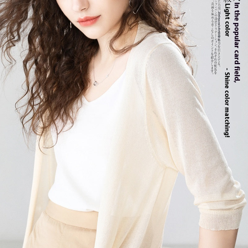 Sun Protection Clothing for Women Mid-length Outer Match Summer Matching Skirt in White