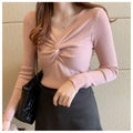 Autumn and Winter Clothing New Kinked Design Slim-fit Cashmere Knitwear for Women in White