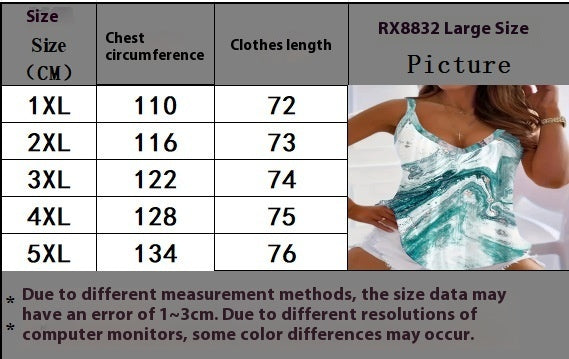 Large Size Women's Clothing New Printing Abstract Sexy Camisole Women in Gray