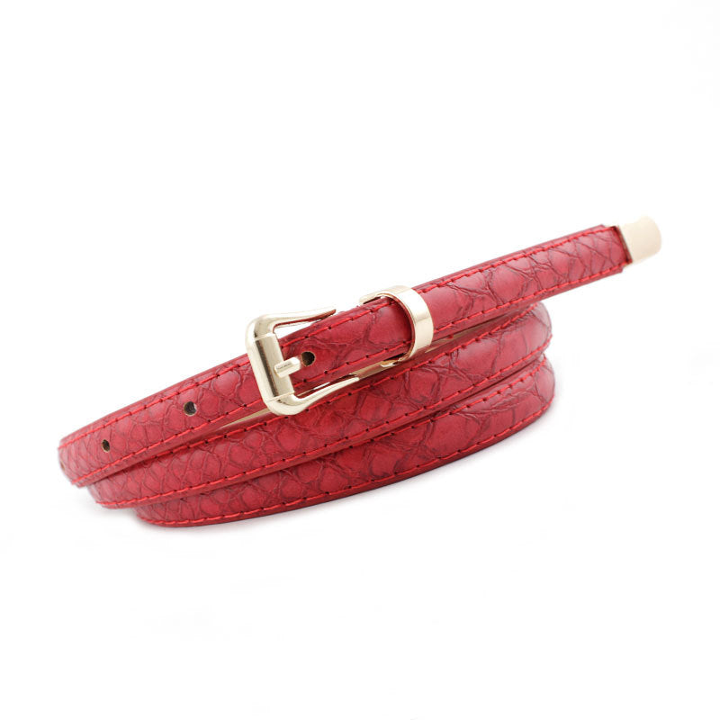 Women's New Fashion All-match Snake Pattern Pin Buckle Belt in Camel