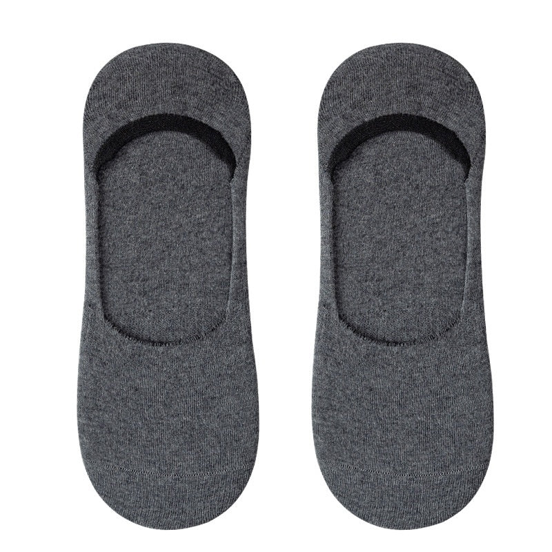 Men's Extra-large Low-cut Invisible Socks, Short Boat in Light Gray