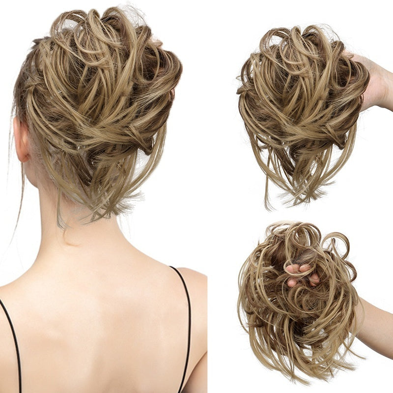 European American Style Messy Hair Wig - Natural Looking Synthetic Fiber Hairpiece for Daily Wear Casual Outfit
