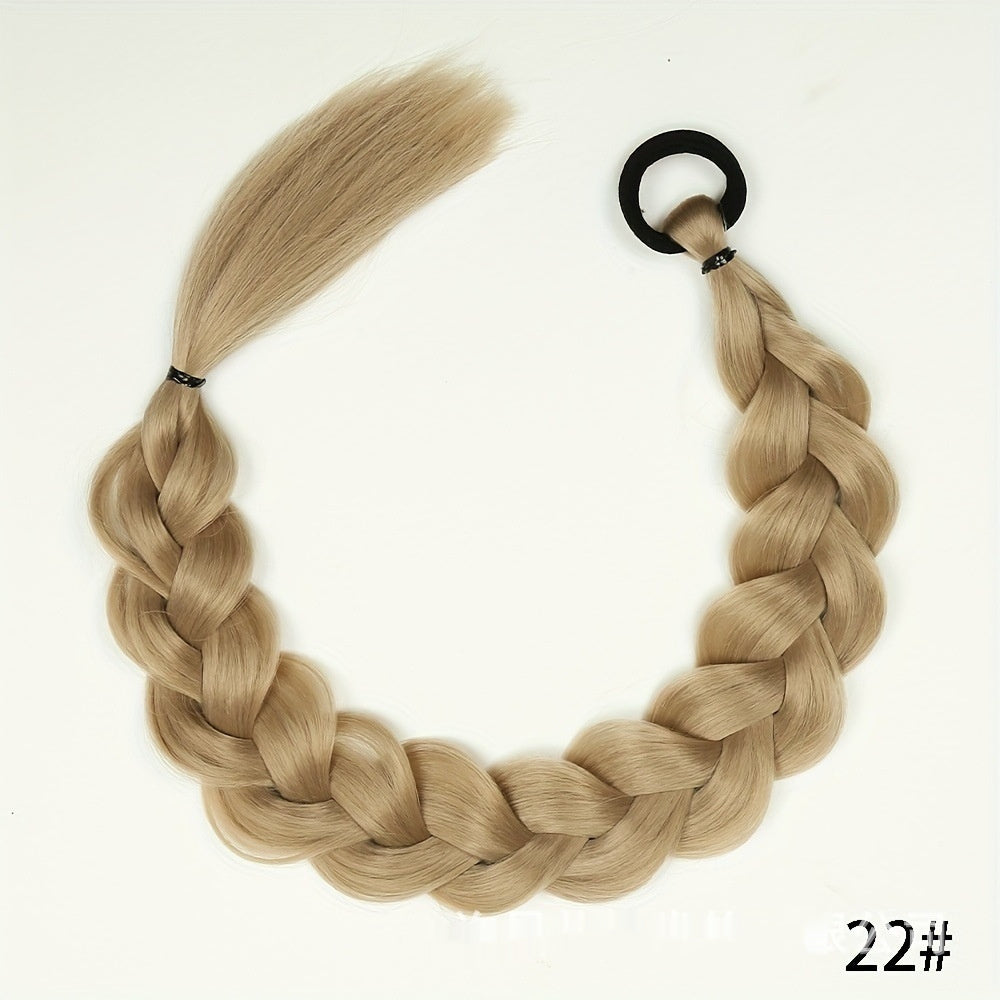 Wig Ponytail 24-inch Fishbone Plaits Headdress Twist High-temperature Fiber Hair in Style 613